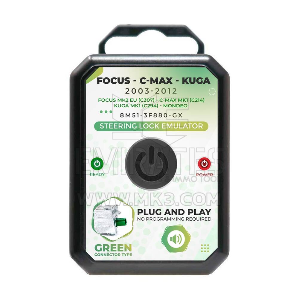 New Ford Focus C-Max Kuga Mondeo Steering Lock Simulator Emulator Green Connector Type | Emirates Keys
