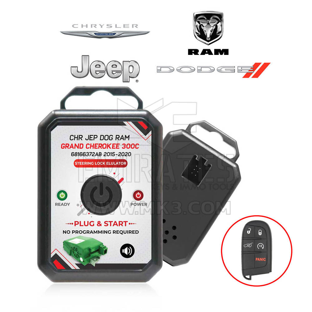 Jeep Emülatörü - Grand Cherokee Emülatörü - Chrysler Emülatörü 2015-2021 DİREKSİYON KİLİDİ Emülatörü Simülatörü Orijinal Bağlantı Parçası ile