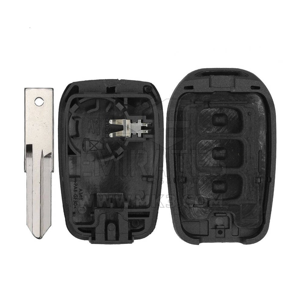 Coque de clé télécommande non rabattable Renault / REN de rechange 3 boutons avec support de batterie de haute qualité au meilleur prix | Emirates Keys