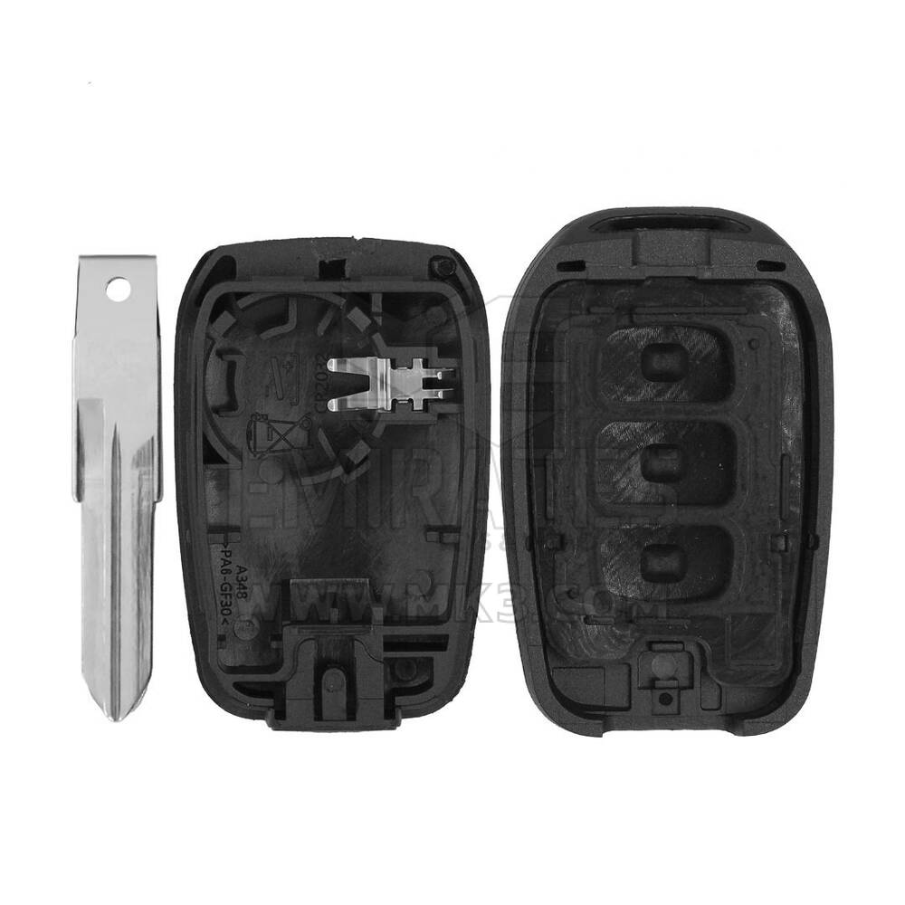 Coque de clé télécommande non-retournable Renault REN de rechange neuve 3 boutons lame VAC102 avec support de batterie de haute qualité au meilleur prix | Emirates Keys