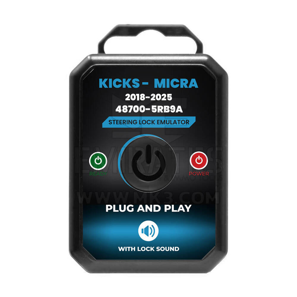 Nuevo simulador de bloqueo de dirección para Nissan Micra Kicks 2018-2025 con sonido de bloqueo, listo para conectar y arrancar (sin necesidad de programación) | Emirates Keys