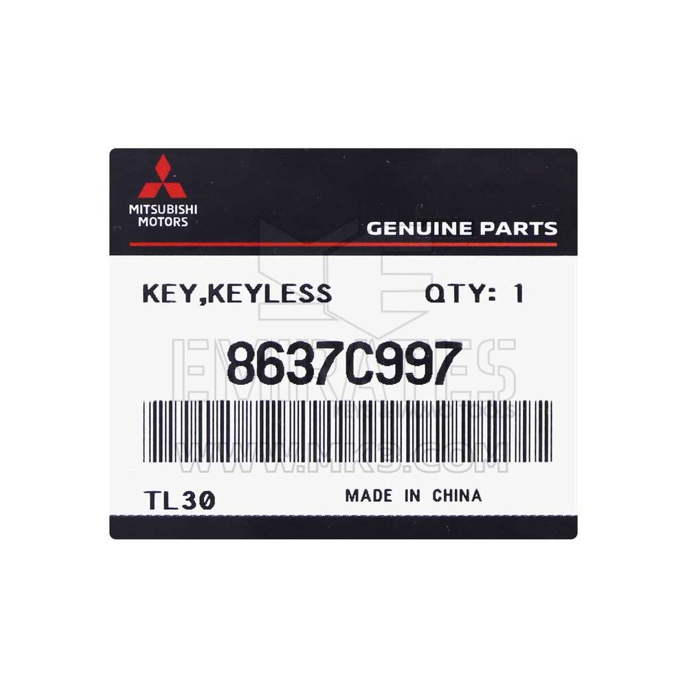 New Mitsubishi Pajero 2017 Genuine / OEM Smart Remote Key 2 Buttons 433MHz OEM Part Number: 8637C997 - FCC ID: GHR-M014 | Emirates Keys