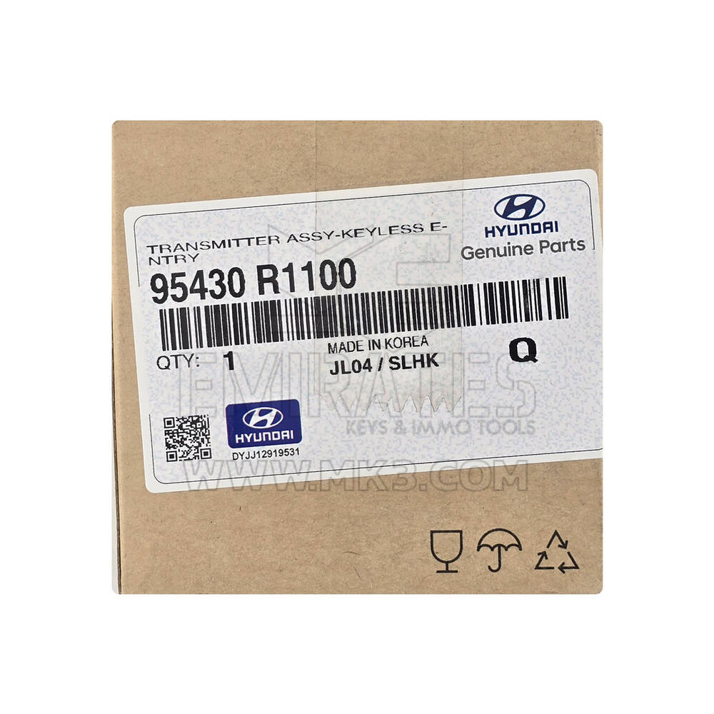New Hyundai HB20 2022 Genuine / OEM Flip Remote Key 3 Buttons 433MHz OEM Part Number: 95430-R1100, 95430R1100 | Emirates Keys