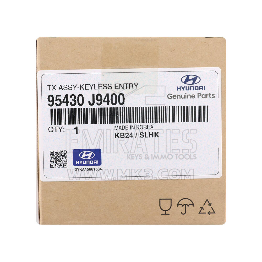 New Hyundai Kona 2022 Genuine / OEM Flip Remote Key 2+1 Buttons 433MHz OEM Part Number: 95430-J9400, 95430J9400 | Emirates Keys