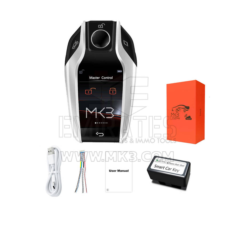 Chave inteligente universal LCD BMW sistema de rastreamento cor prata | MK3