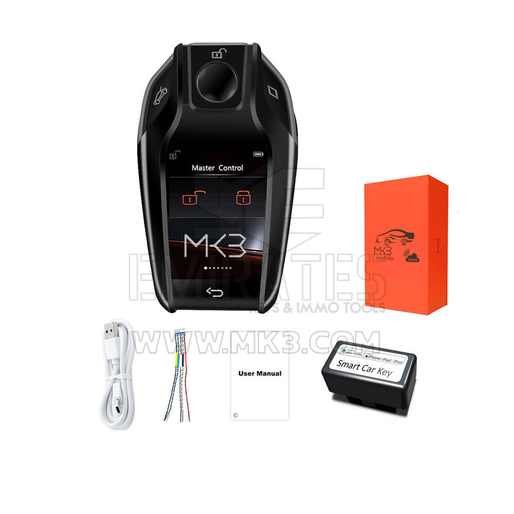Chave inteligente universal LCD BMW sistema de rastreamento cor preta | MK3