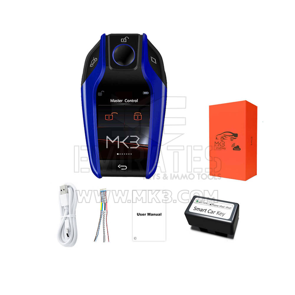 Chave inteligente universal LCD BMW sistema de rastreamento cor azul | MK3