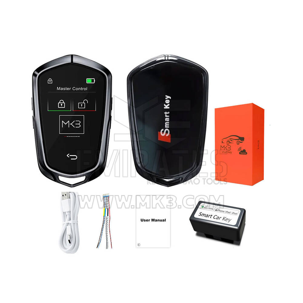 LCD Universal Smart Key Cadillac Tracking System Black | MK3