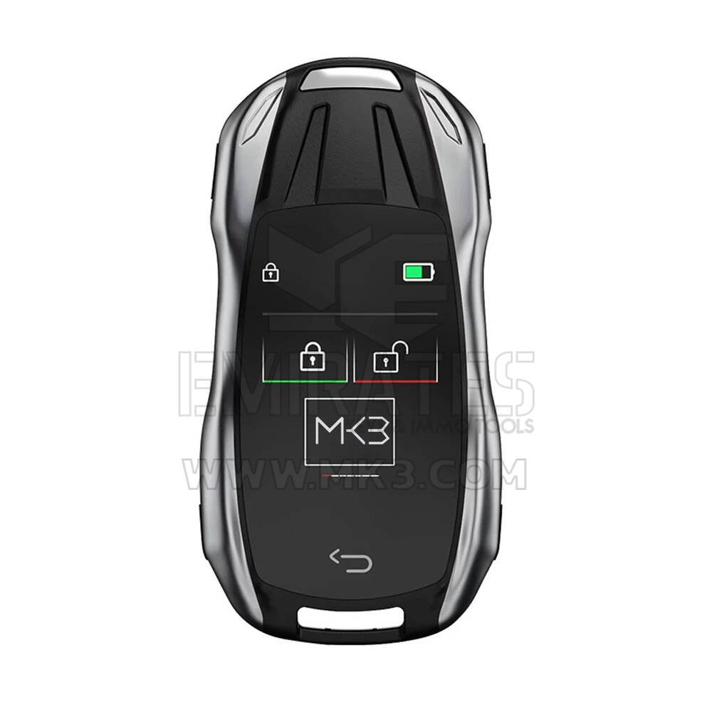 Kit de clé intelligente universelle LCD, avec entrée sans clé et système de suivi de localisation de Style Porsche pour voiture IOS, couleur argent