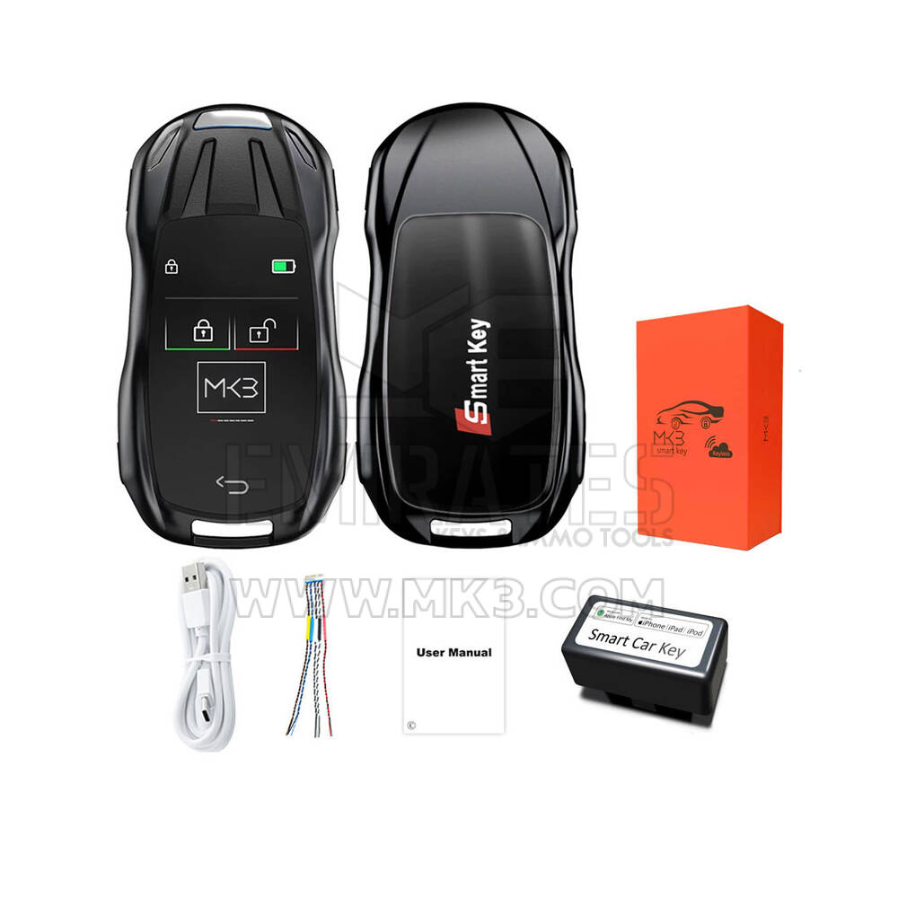LCD Universal Smart Key Porsche Tracking System Black | MK3