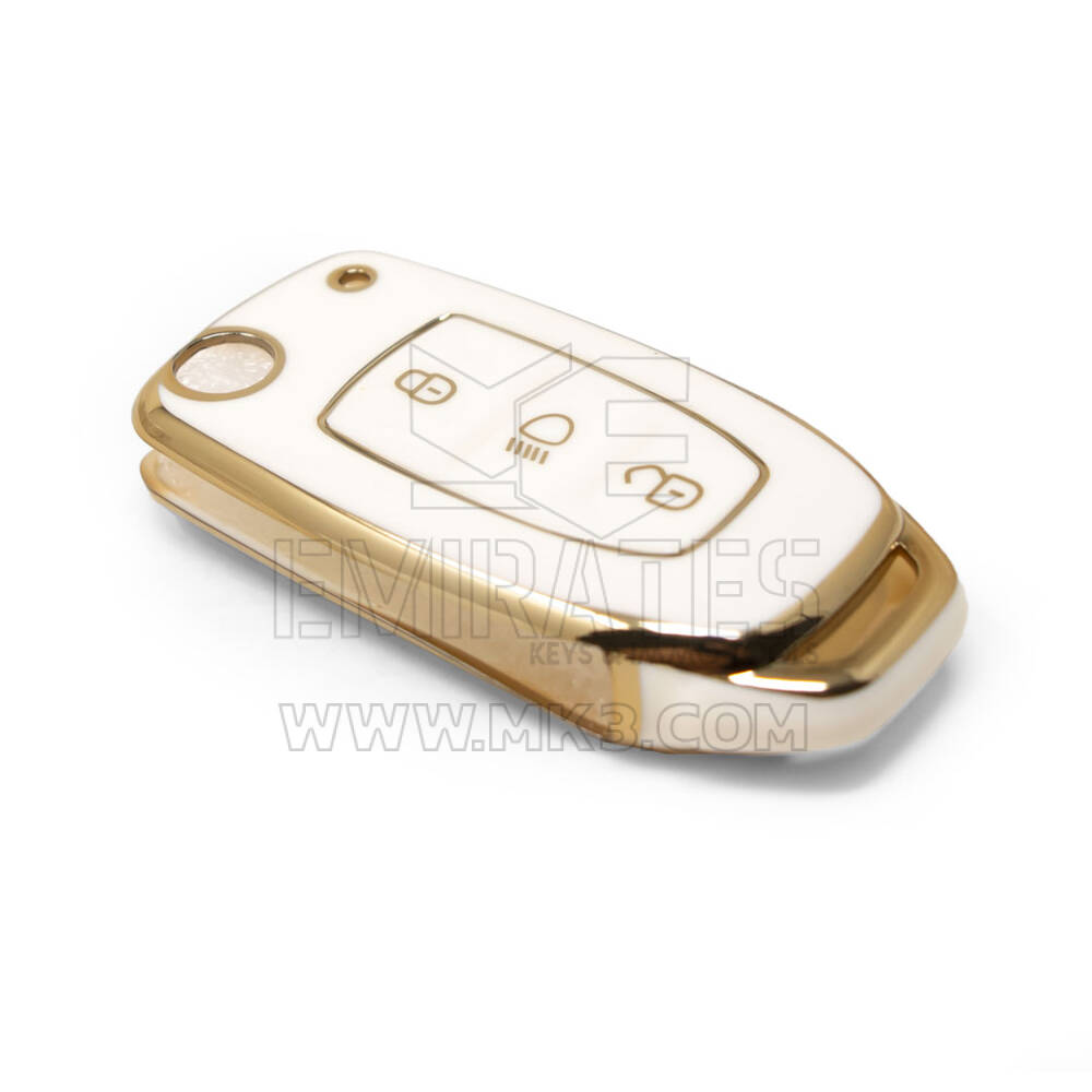 Novo aftermarket nano capa de alta qualidade para tata flip remoto chave 3 botões cor branca TATA-B11J | Chaves dos Emirados