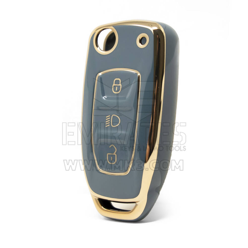Capa Nano de alta qualidade para chave remota TATA Flip com 3 botões cor cinza TATA-B11J