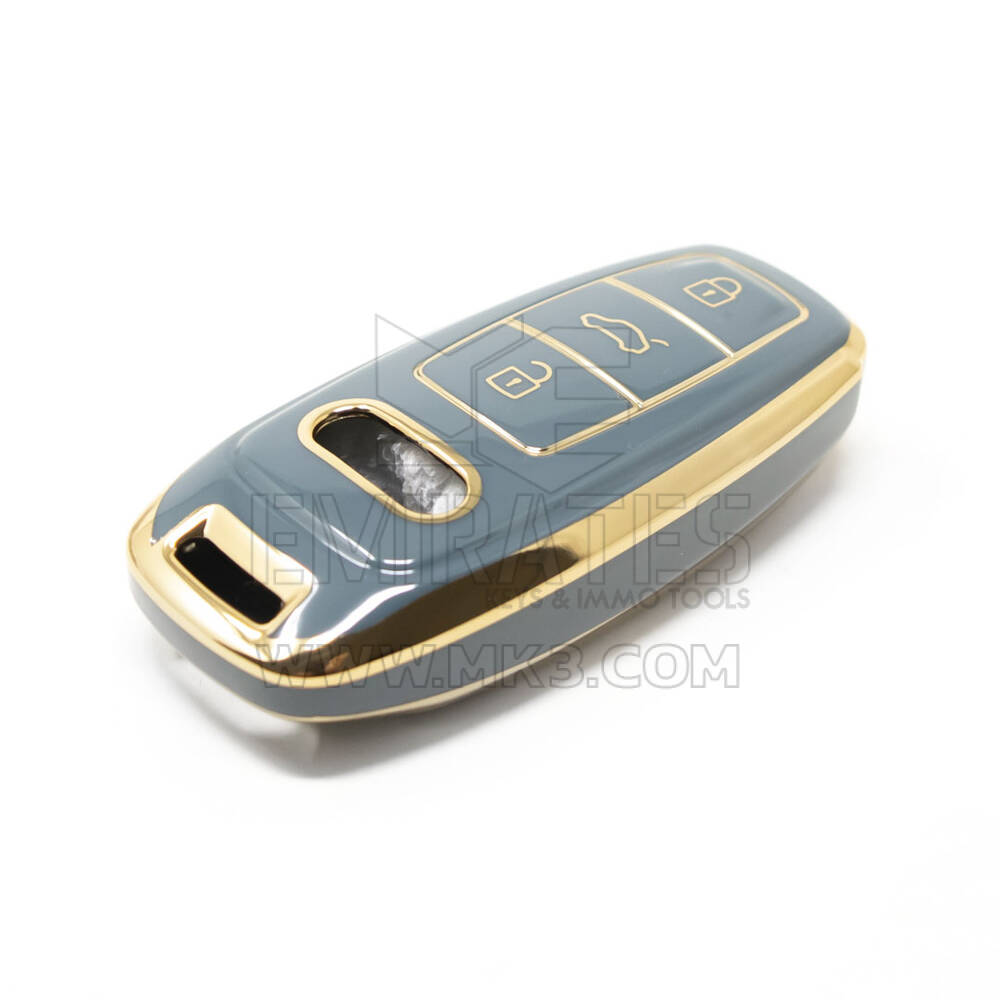 Nueva cubierta Nano de alta calidad del mercado de accesorios para llave remota Audi 3 botones Color gris Audi-D11J | Cayos de los Emiratos