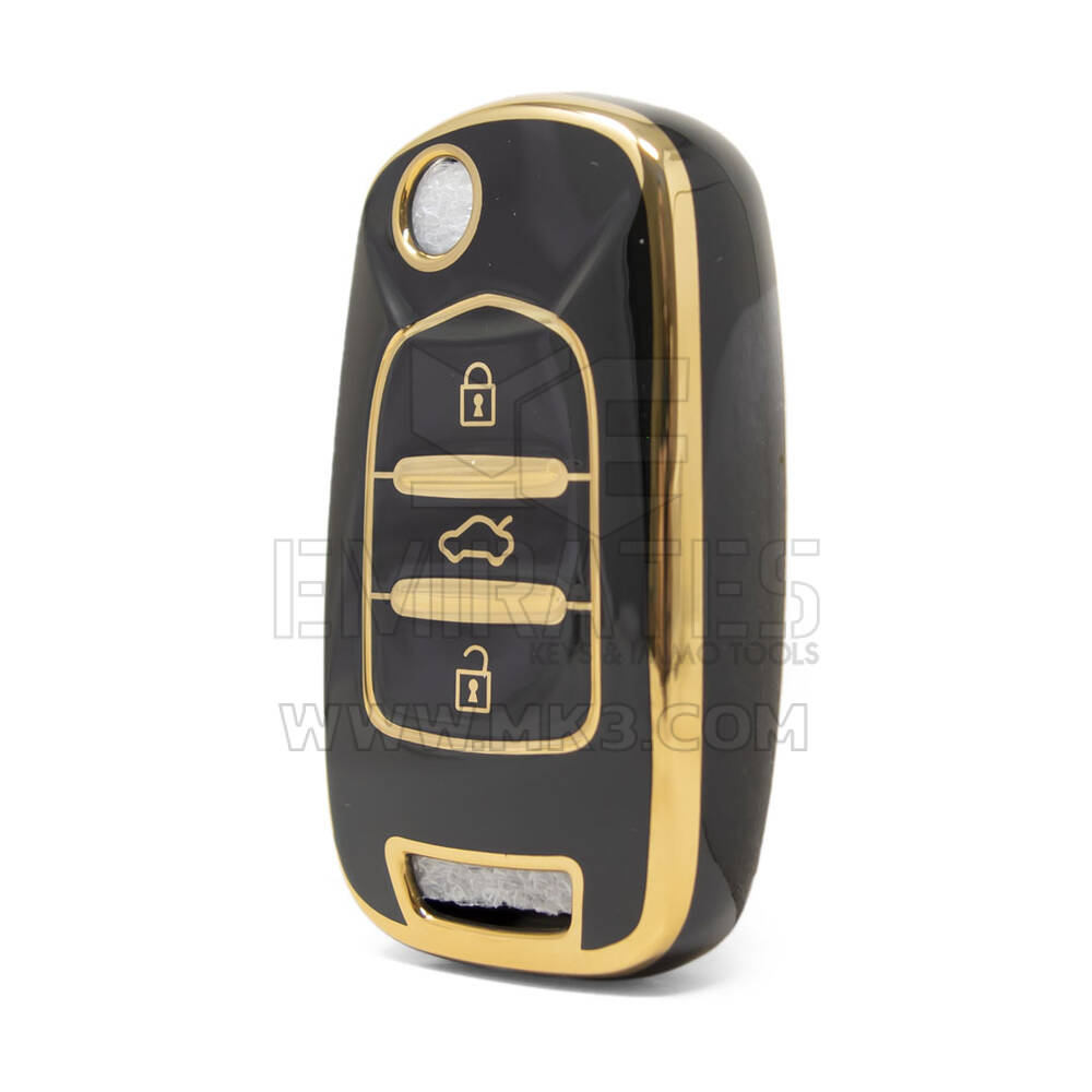 Capa Nano de alta qualidade para Baojun Flip Remote Key 3 botões cor preta BJ-B11J