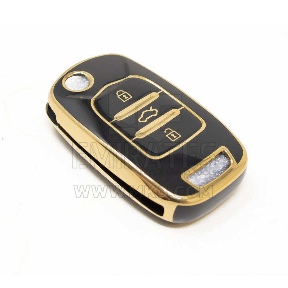 Novo aftermarket nano capa de alta qualidade para baojun flip remoto chave 3 botões cor preta BJ-B11J | Chaves dos Emirados