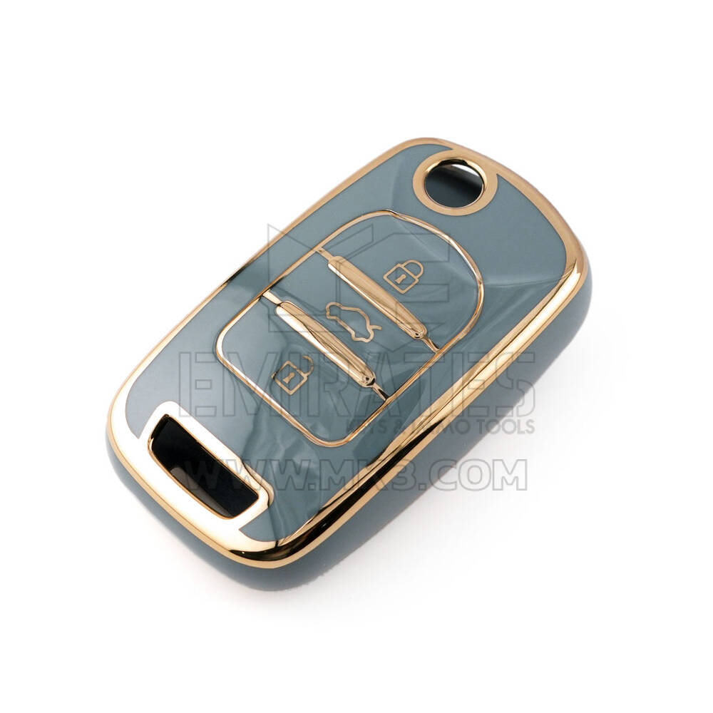 Novo aftermarket nano capa de alta qualidade para baojun flip remoto chave 3 botões cor cinza BJ-B11J | Chaves dos Emirados