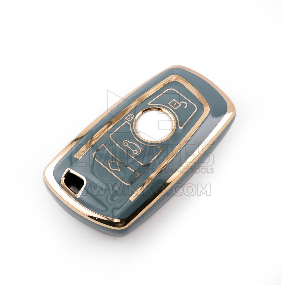 Nova capa nano de reposição de alta qualidade para chave remota BMW CAS4 com 4 botões cor cinza BMW-A11J | Chaves dos Emirados