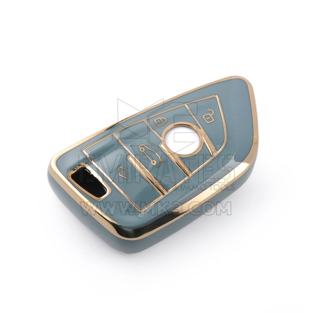 Nueva cubierta Nano de alta calidad del mercado de accesorios para llave remota BMW CAS4 Serie F 4 botones Color gris BMW-B11J4 | Cayos de los Emiratos