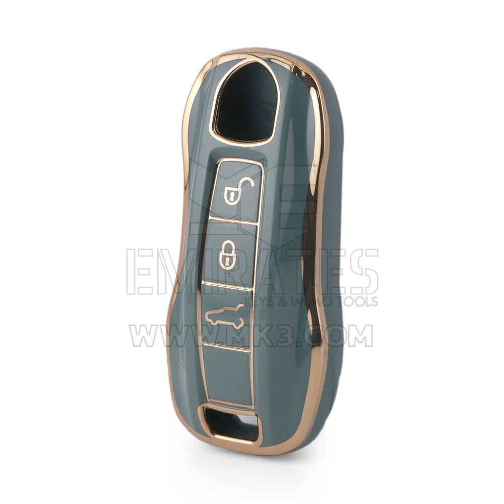 Nano High Quality Cover For Porsche Remote Key 3 Buttons Gray Color PSC-B11J