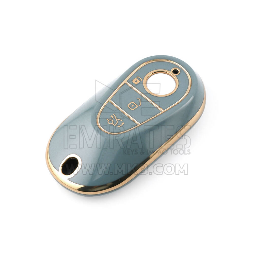 Nueva cubierta Nano de alta calidad del mercado de accesorios para llave remota Mercedes Clase S, 3 botones, Color gris Benz-C11J | Cayos de los Emiratos