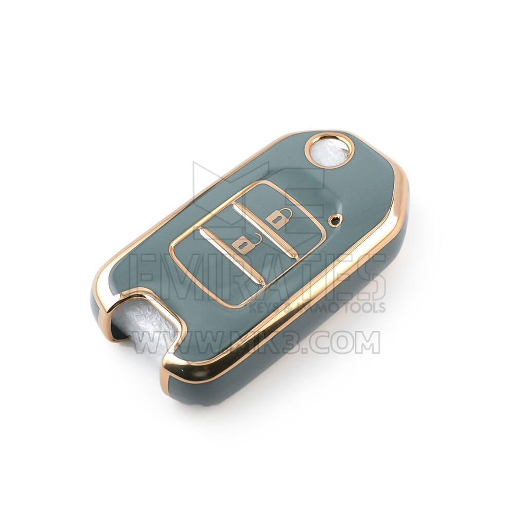 Nuova cover aftermarket Nano di alta qualità per chiave remota Honda Flip 2 pulsanti colore grigio HD-B11J2 | Chiavi degli Emirati