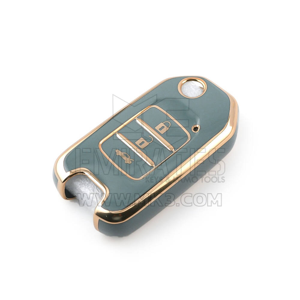 Nova capa nano de reposição de alta qualidade para chave remota honda flip 3 botões cor cinza HD-B11J3 | Chaves dos Emirados