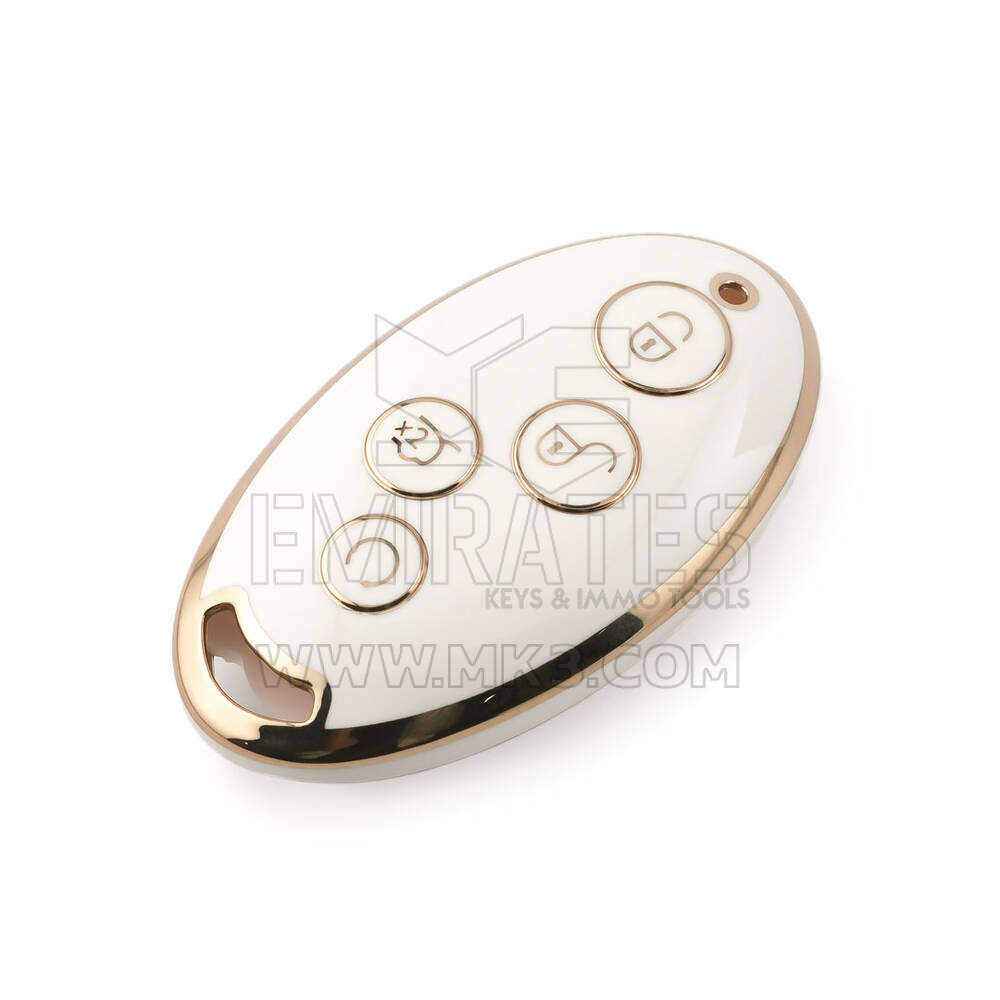 Nova capa nano de reposição de alta qualidade para chave remota BYD 4 botões cor branca BYD-B11J | Chaves dos Emirados