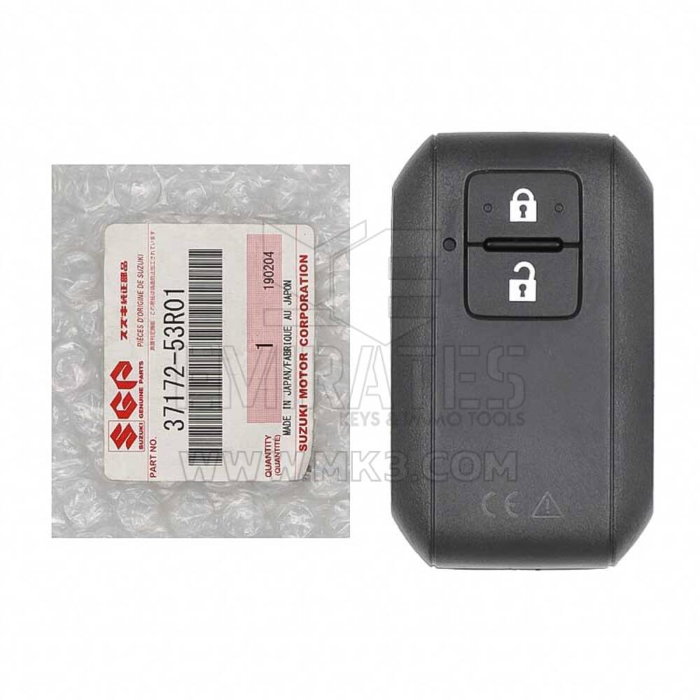 NEW Suzuki Baleno 2020 Genuine/OEM Smart Remote Key 2 Buttons 433MHz Manufacturer Part Number: 37172-53R01 / 37172-53R02 | Emirates Keys