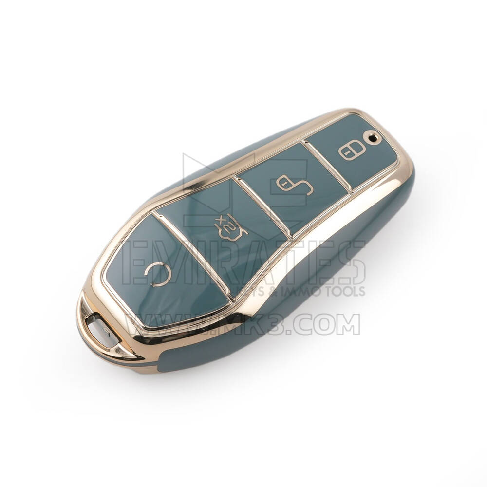 Nuova cover aftermarket Nano di alta qualità per chiave remota BYD 4 pulsanti colore grigio BYD-D11J | Chiavi degli Emirati