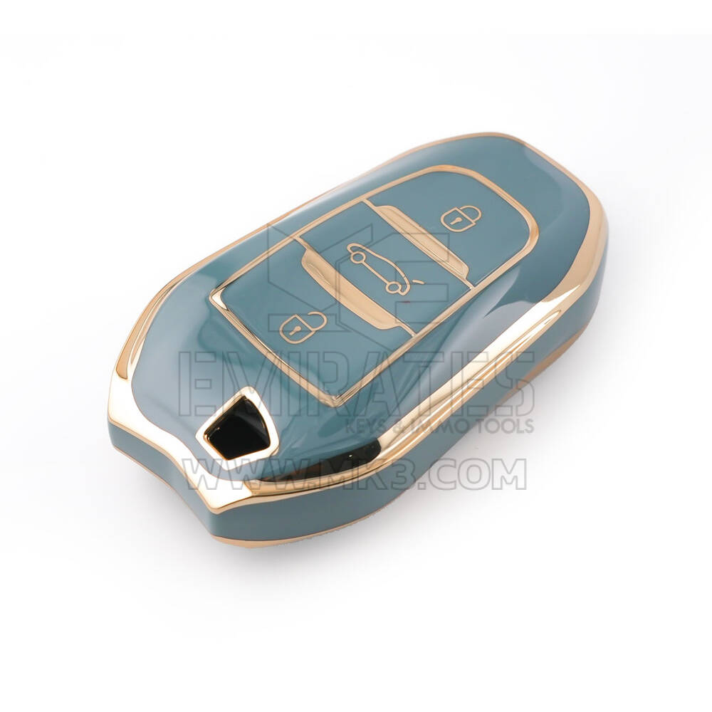 Nuova cover aftermarket Nano di alta qualità per Peugeot Citroen DS chiave remota 3 pulsanti colore grigio PG-A11J | Chiavi degli Emirati