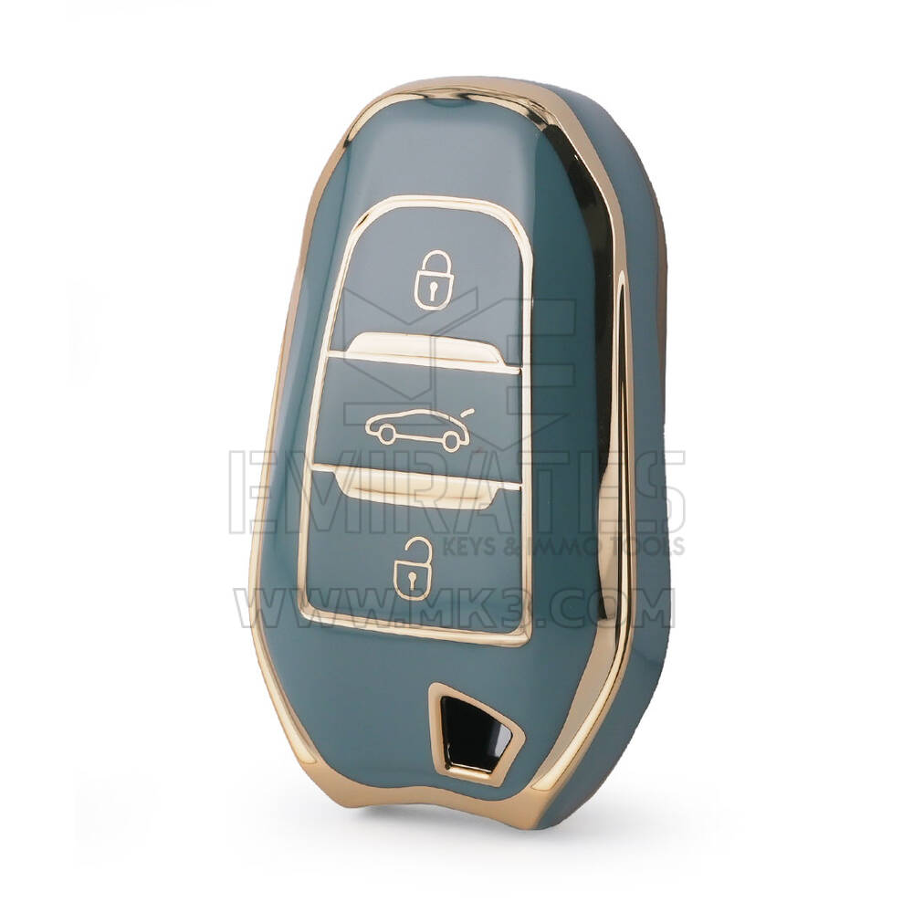 Nano High Quality Cover For Peugeot Citroen DS Remote Key 3 Buttons Gray Color PG-A11J