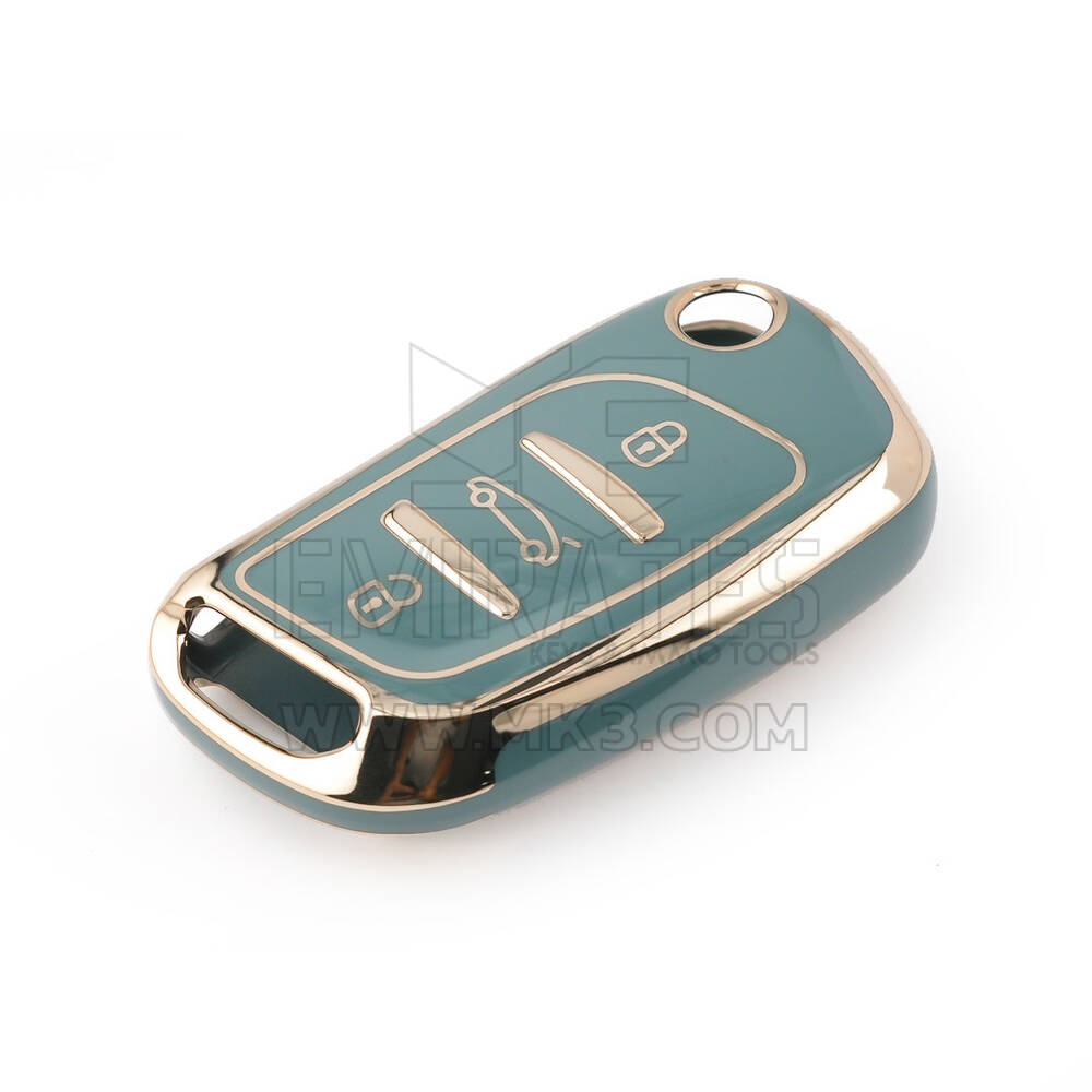 Novo aftermarket nano capa de alta qualidade para peugeot flip remoto chave 3 botões cor cinza PG-B11J | Chaves dos Emirados
