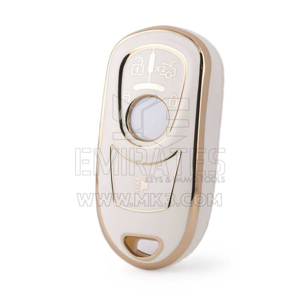 Funda Nano de alta calidad para llave remota inteligente Buick, 4 botones, Color blanco, BK-A11J5B