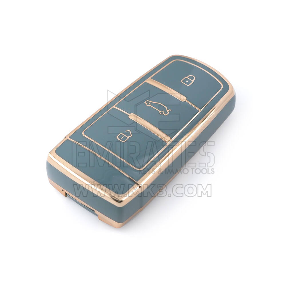 Nuova cover aftermarket Nano di alta qualità per chiave remota Volkswagen Passat 3 pulsanti colore grigio VW-C11J | Chiavi degli Emirati