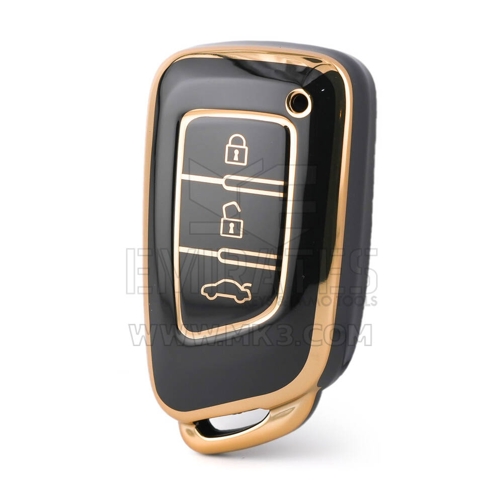 Nano High Quality Cover For Dongfeng Remote Key 3 Buttons Black Color DF-G11J