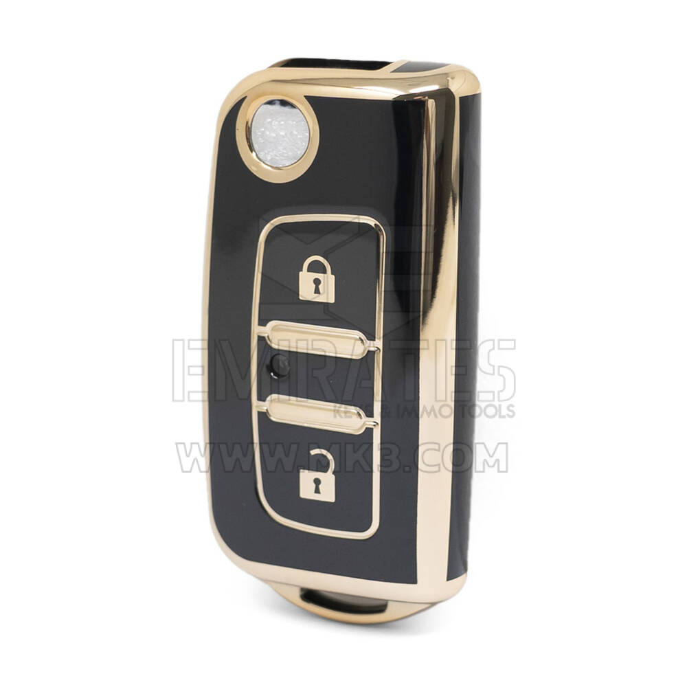 Capa Nano de alta qualidade para chave remota Foton Flip 2 botões cor preta FT-A11J
