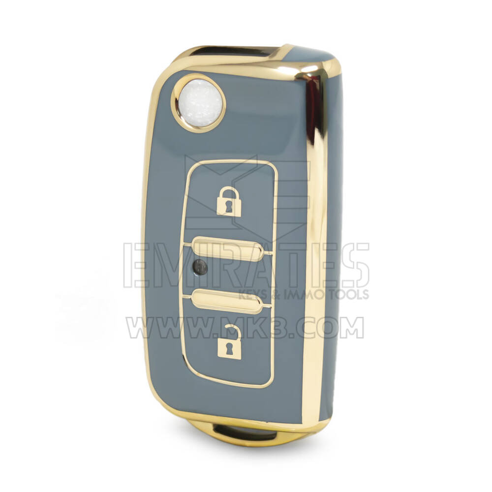 Capa Nano de alta qualidade para chave remota Foton Flip 2 botões cor cinza FT-A11J