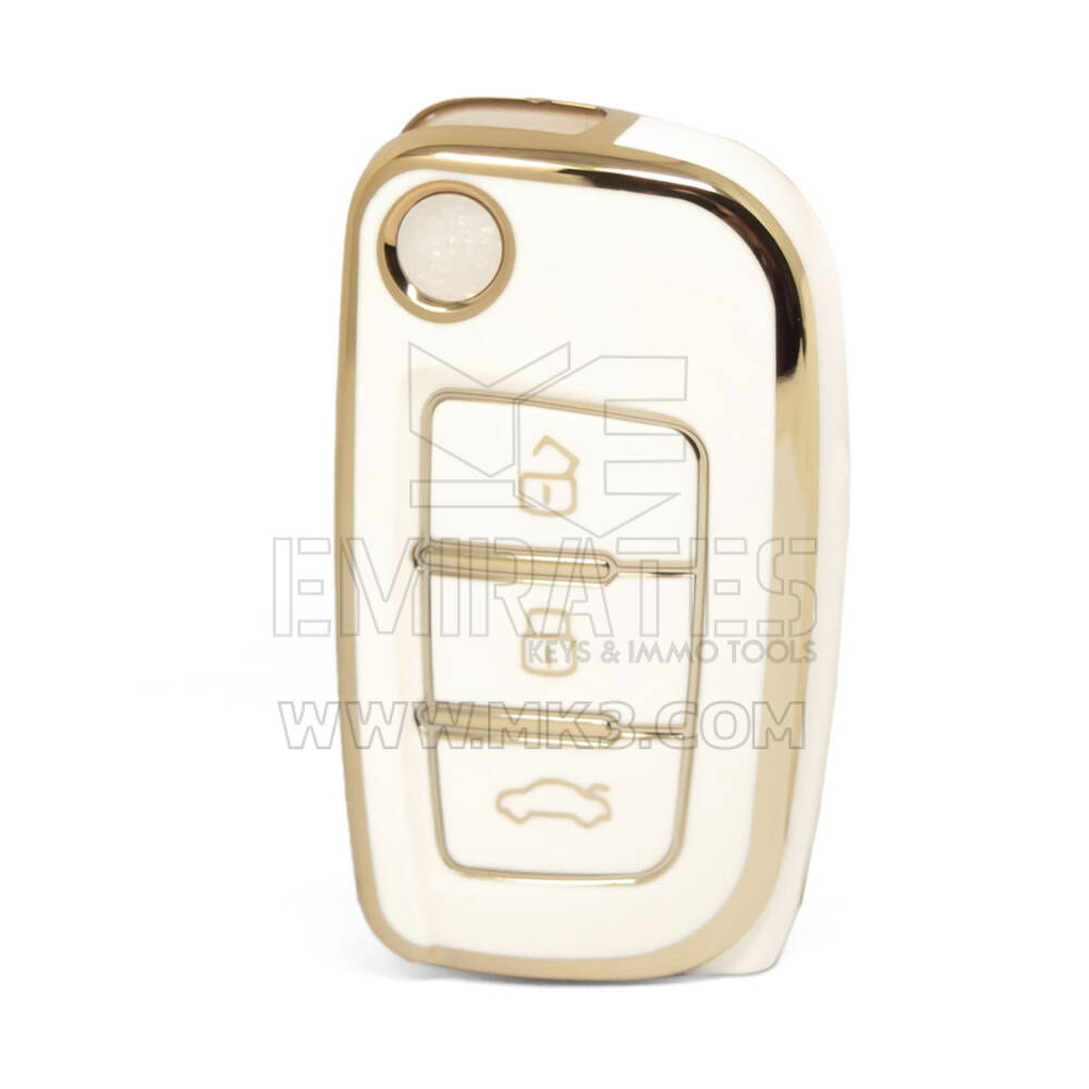 Nano High Quality Cover For Geely Remote Key 3 Buttons White Color GL-D11J