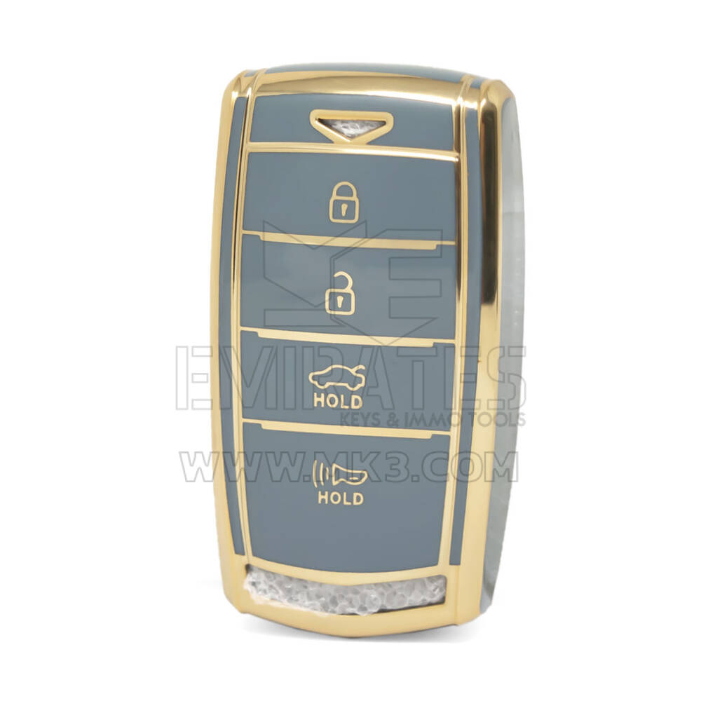 Nano High Quality Cover For Hyundai Genesis Remote Key 4 Buttons Gray Color GNS-A11J