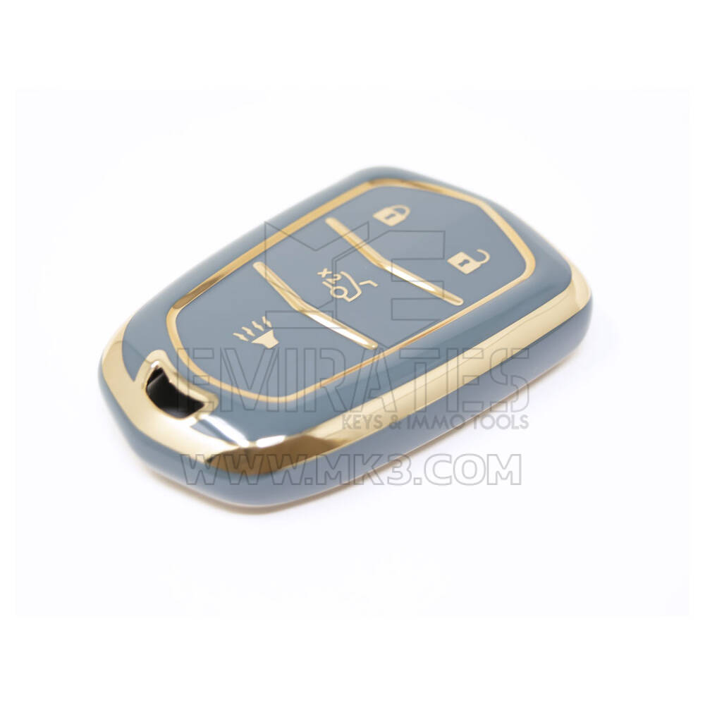 Nueva cubierta Nano de alta calidad del mercado de accesorios para llave remota Cadillac 3 + 1 botones Color gris CDLC-A11J4 | Cayos de los Emiratos