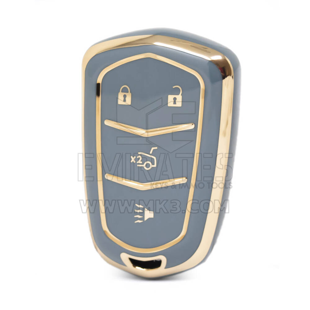 Nano High Quality Cover For Cadillac Remote Key 3+1 Buttons Gray Color CDLC-A11J4