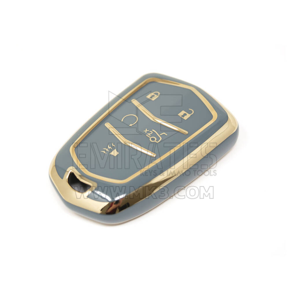 Nueva cubierta Nano de alta calidad del mercado de accesorios para llave remota Cadillac 4 + 1 botones Color gris CDLC-A11J5 | Cayos de los Emiratos
