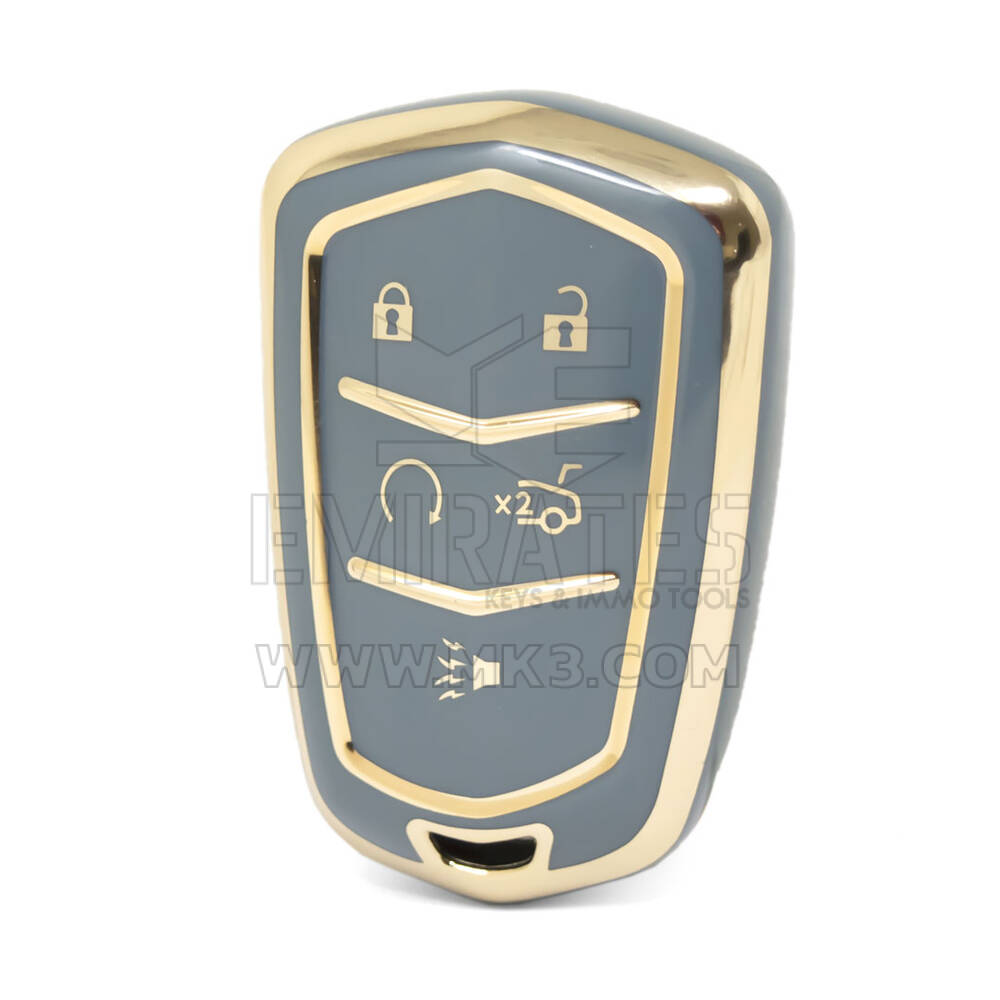 Nano High Quality Cover For Cadillac Remote Key 4+1 Buttons Gray Color CDLC-A11J5