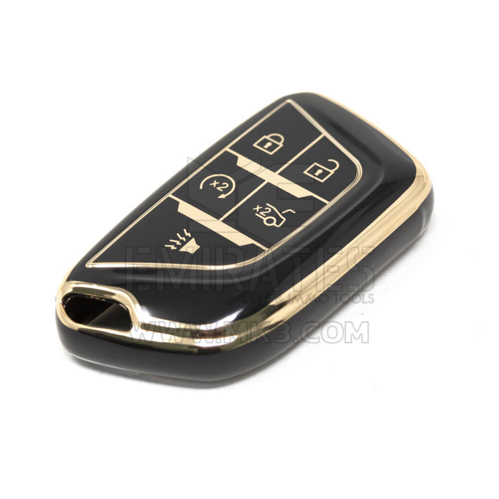 Novo aftermarket nano capa de alta qualidade para chave remota cadillac 4 + 1 botões cor preta CDLC-B11J5 Chaves dos Emirados