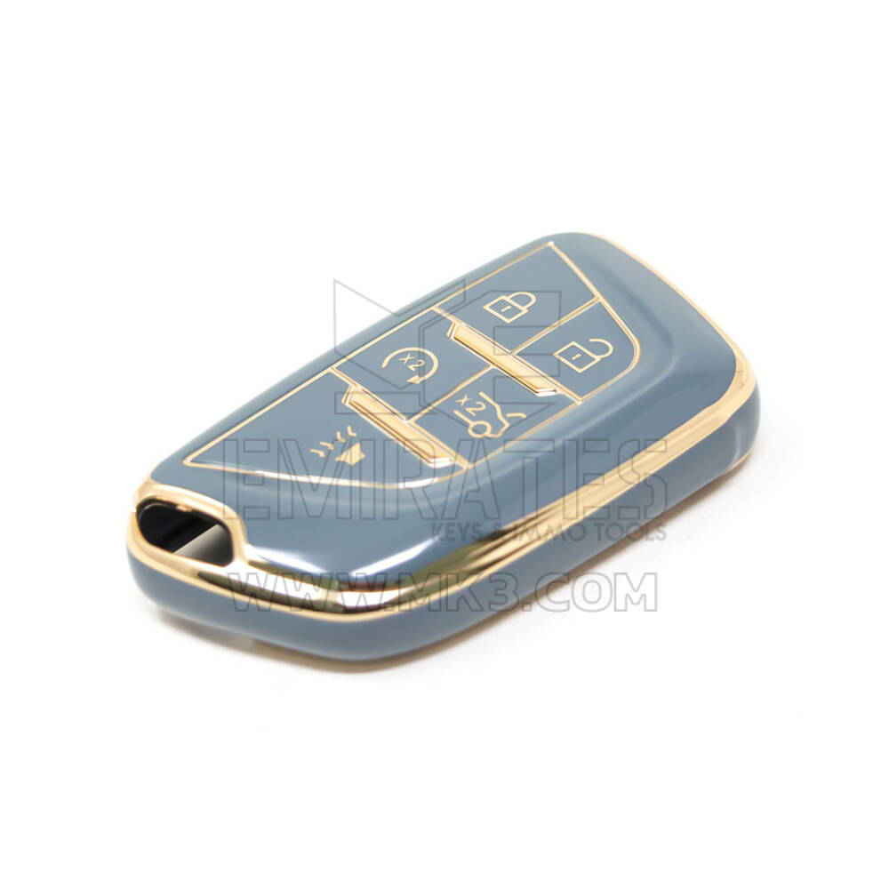 Nueva cubierta Nano de alta calidad del mercado de accesorios para llave remota Cadillac 4 + 1 botones Color gris CDLC-B11J5 | Cayos de los Emiratos