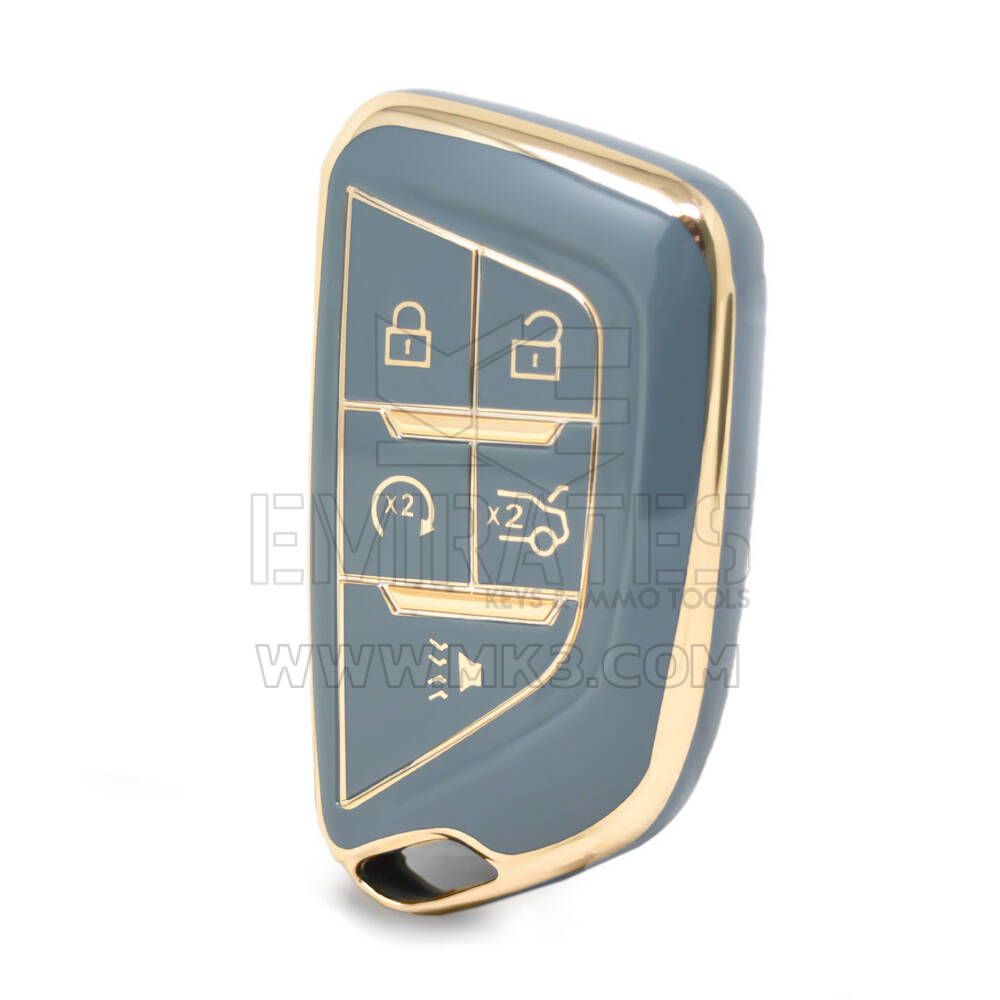 Nano High Quality Cover For Cadillac Remote Key 4+1 Buttons Gray Color CDLC-B11J5