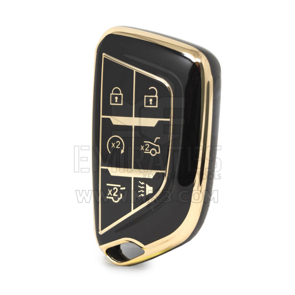 Nano High Quality Cover For Cadillac Remote Key 5+1 Buttons Black Color CDLC-B11J6