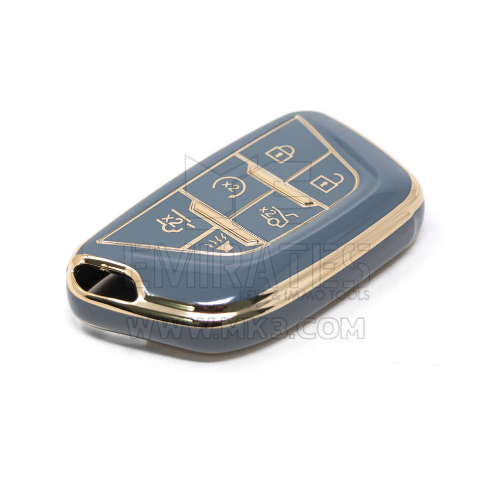 Nueva cubierta Nano de alta calidad del mercado de accesorios para llave remota Cadillac 5 + 1 botones Color gris CDLC-B11J6 | Cayos de los Emiratos