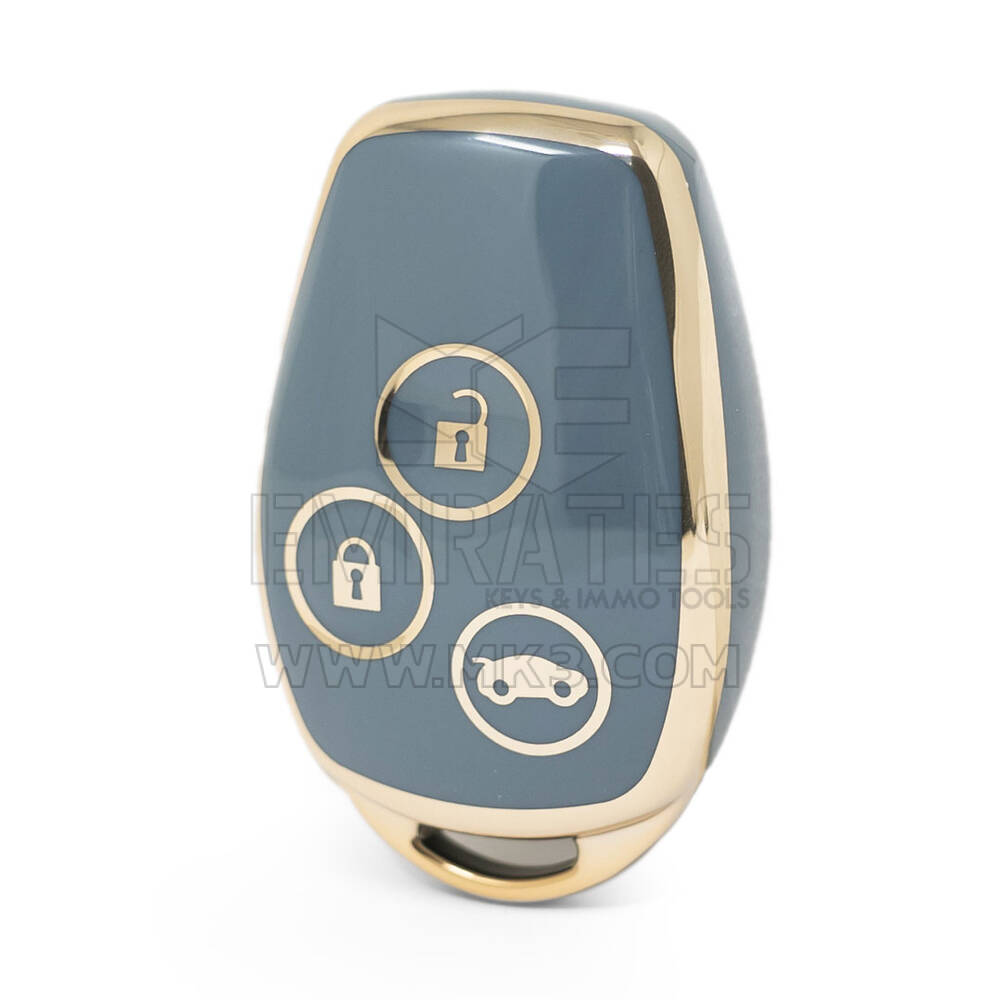 Нано-чехол высокого качества для дистанционного ключа Renault с 3 кнопками серого цвета RN-D11J3