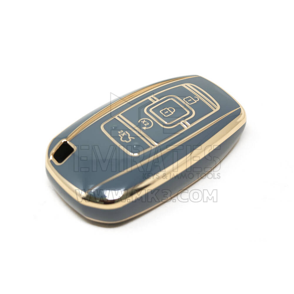 Nueva cubierta Nano de alta calidad del mercado de accesorios para llave remota Lincoln, 4 botones, Color gris, LCN-A11J | Cayos de los Emiratos